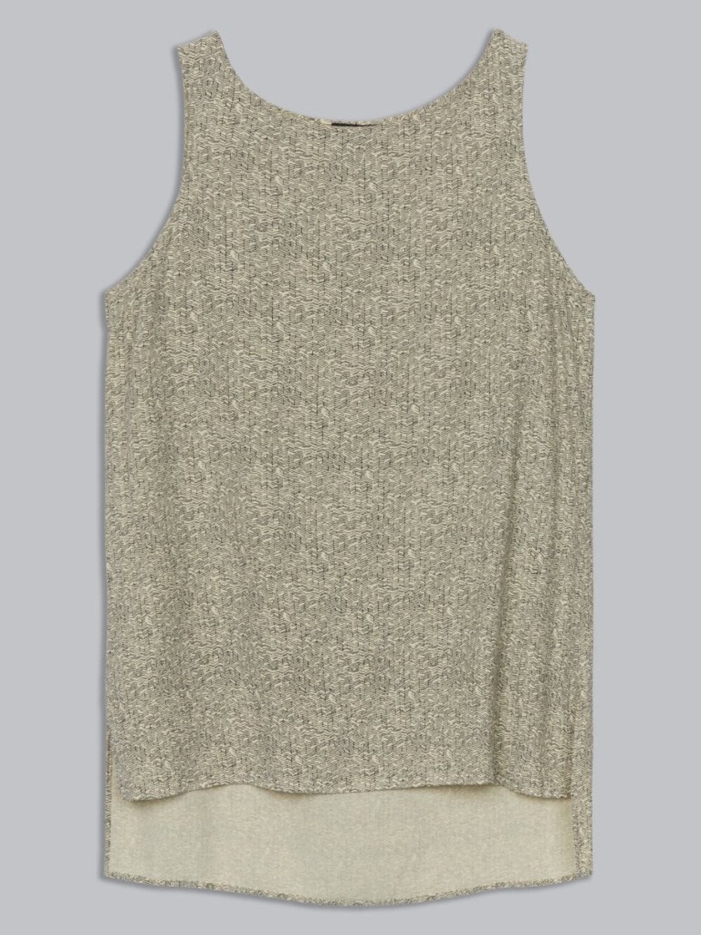 Eileen Fisher Tank Top Broken Chevron Sleeveless Oversized Hi Lo Tencel | Sz S